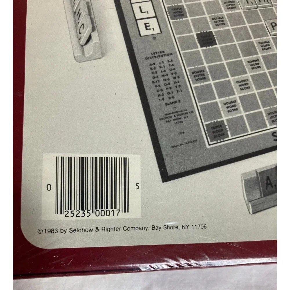 Vintage‎ Scrabble Crossword Game 1983 Selchow & Righter No 17 New Sealed